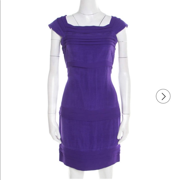 Diane Von Furstenberg Purple Pleated Silk Square Neck Merle Dress size 0 - Picture 4 of 16